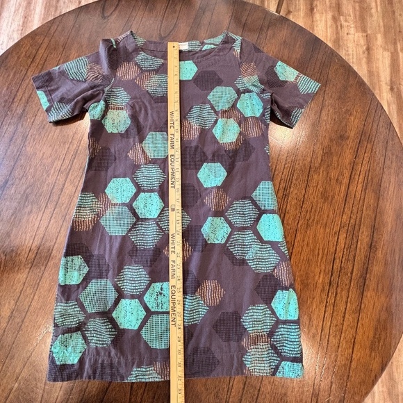 Bombay Paisley cotton linen blend pull over dress honeycomb pattern size M - Picture 15 of 16